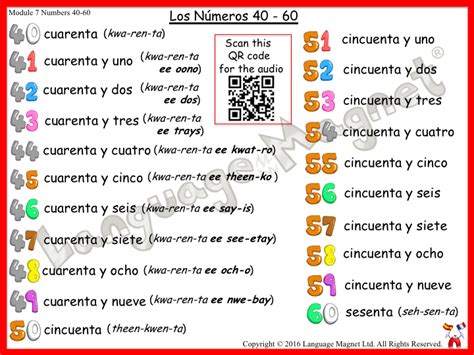 40 to 60 in spanish.